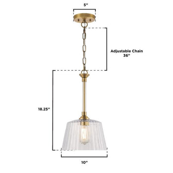 Aggie One-Light Indoor Pendant, Brushed Brass Finish