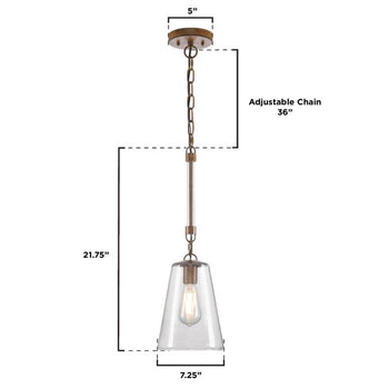 Biloxi One-Light Indoor Mini Pendant, Barnwood Finish
