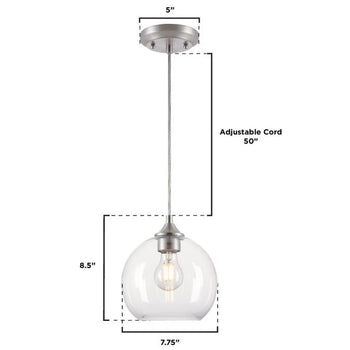 Tatze One-Light Indoor Mini Pendant, Brushed Nickel Finish