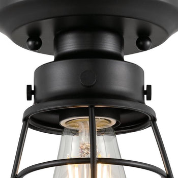 5 in. Bandera 1-Light Semi-Flush, Matte Black Finish