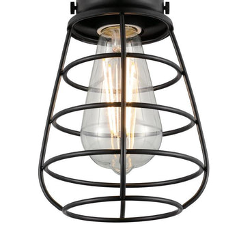 5 in. Bandera 1-Light Semi-Flush, Matte Black Finish