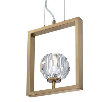 Zoa One-Light LED Indoor Pendant, Brushed Brass Finish