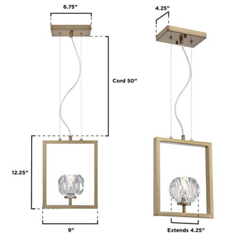 Zoa One-Light LED Indoor Pendant, Brushed Brass Finish