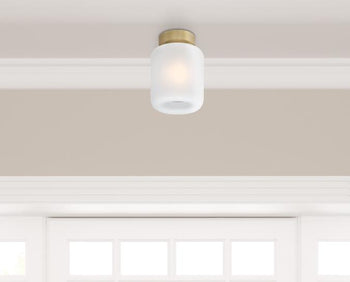 8 in. Judd 1-Light Semi-Flush, Champagne Brass Finish