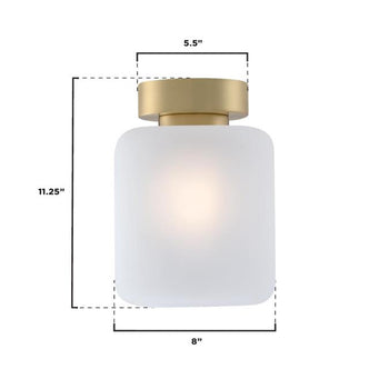 8 in. Judd 1-Light Semi-Flush, Champagne Brass Finish