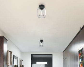 8 in. Judd 1-Light Semi-Flush, Matte Black Finish