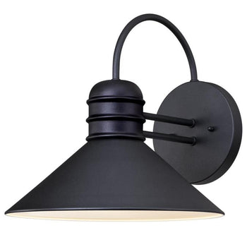 Watts Creek  One-Light Outdoor Wall Lantern, Textured Black Finish on Steel