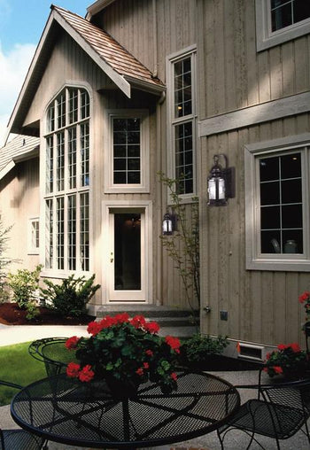 Weatherby One-Light Exterior Wall Lantern, Weathered Bronze Finish on Steel with Clear Glass