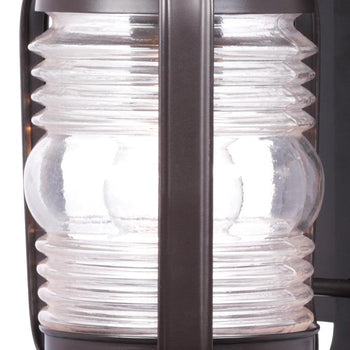 Weatherby One-Light Exterior Wall Lantern, Weathered Bronze Finish on Steel with Clear Glass
