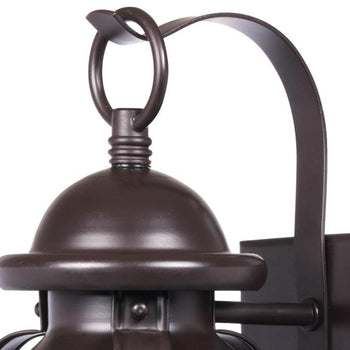 Weatherby One-Light Exterior Wall Lantern, Weathered Bronze Finish on Steel with Clear Glass
