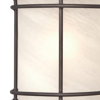 Parksville One-Light Exterior Wall Lantern, Oil Rubbed Bronze Finish on Steel with White Alabaster Glass
