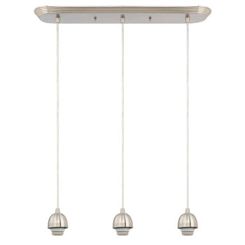 Three-Light Mini Pendant, Brushed Nickel Finish