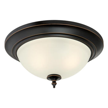 Harwell Two-Light Indoor Flush Mount Ceiling Fixture, Amber Bronze Finish