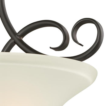 Dunmore 15-Inch Two-Light Indoor Semi-Flush Mount Ceiling Fixture, Oil Rubbed Bronze Finish