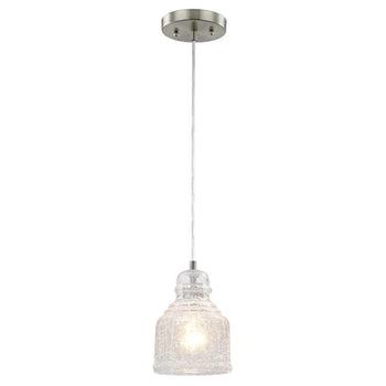 One-Light Indoor Mini Pendant, Brushed Nickel Finish