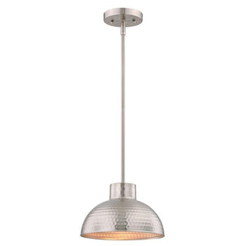 Malte One-Light Indoor Pendant, Hammered Brushed Nickel Finish