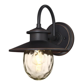 Delmont One-Light Outdoor Wall Fixture, Oil Rubbed Bronze Finish with Highlights