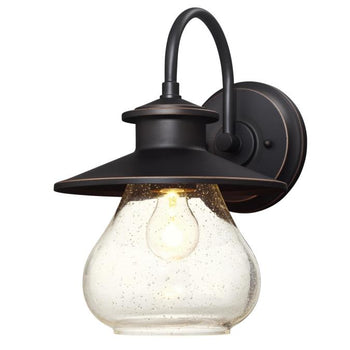 Delmont One-Light Outdoor Wall Fixture, Oil Rubbed Bronze Finish with Highlights