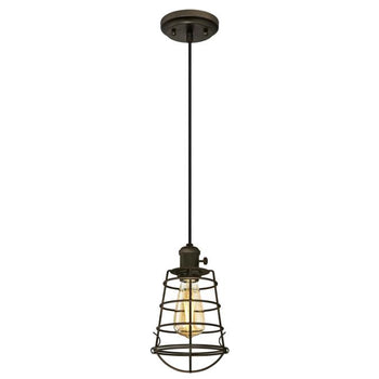 Nolan One-Light Indoor Mini Pendant with Turn Knob, Oil Rubbed Bronze Finish