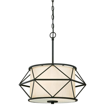 Two-Light Indoor Pendant, Matte Black Finish