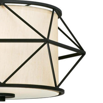 Two-Light Indoor Pendant, Matte Black Finish