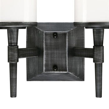 Courtfield Two-Light Indoor Wall Fixture, Distressed Aluminum Finish