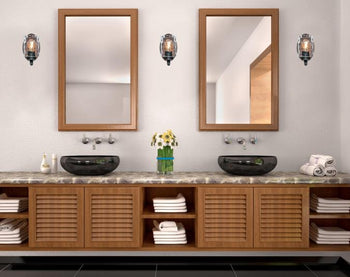 Barnwell One-Light Indoor Wall Fixture, Textured Iron and Barnwood Finish