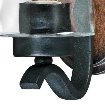 Barnwell One-Light Indoor Wall Fixture, Textured Iron and Barnwood Finish