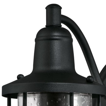 Crestview One-Light Outdoor Wall Fixture, Textured Black Finish