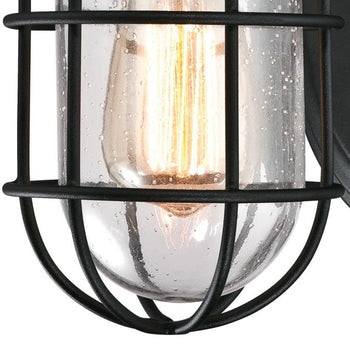 Crestview One-Light Outdoor Wall Fixture, Textured Black Finish