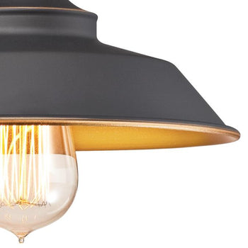 Iron Hill Three-Light Indoor Wall Fixture, Oil Rubbed Bronze Finish and Metallic Bronze Interior