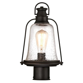 Brynn One-Light Outdoor Post-Top Fixture, Oil Rubbed Bronze Finish with Highlights