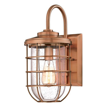 Ferry One-Light Outdoor Wall Fixture, Washed Copper Finish