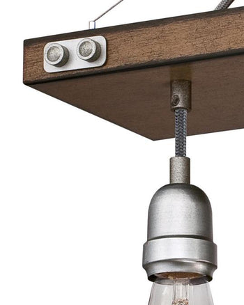 Elway Seven-Light Indoor Chandelier, Barnwood Finish with Galvanized Steel Accents