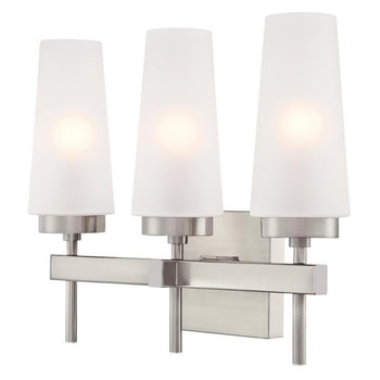 Chaddsford Three-Light Indoor Wall Fixture, Brushed Nickel Finish