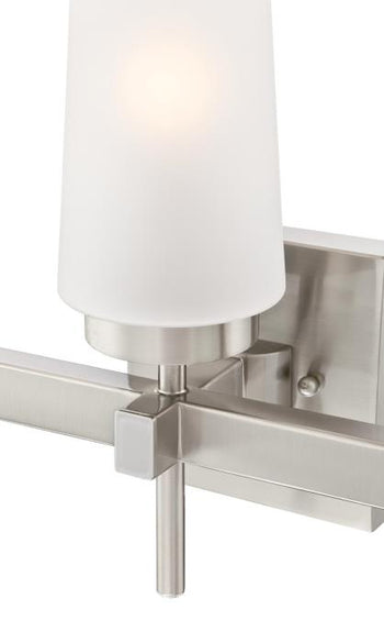 Chaddsford Three-Light Indoor Wall Fixture, Brushed Nickel Finish
