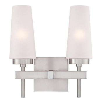 Chaddsford Two-Light Indoor Wall Fixture, Brushed Nickel Finish