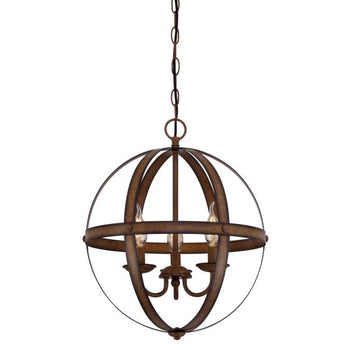 Stella Mira Three-Light Indoor Chandelier, Barnwood Finish