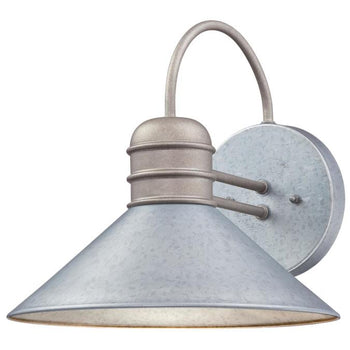 Watts Creek One-Light Outdoor Wall Fixture, Galvanized Steel Finish