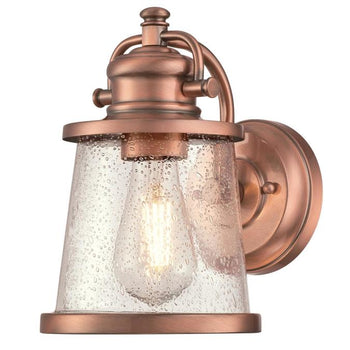 Emma Jane One-Light Outdoor Wall Fixture, Washed Copper Finish
