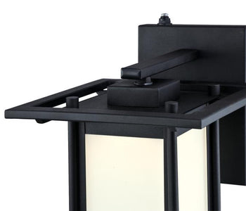 Clarissa LED One-Light Dimmable LED Outdoor Wall Fixture with Dusk to Dawn Sensor, Textured Black Finish
