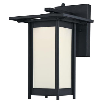Clarissa LED One-Light Dimmable LED Outdoor Wall Fixture with Dusk to Dawn Sensor, Textured Black Finish