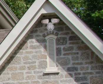 Two-Light 18W LED Outdoor Security Light Wall Fixture with Motion Sensor, White Finish