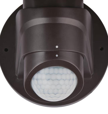 Two-Light 18W LED Outdoor Security Light Wall Fixture with Motion Sensor, Bronze Finish