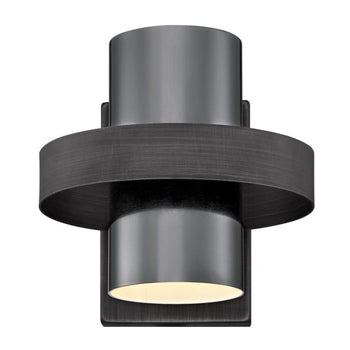 Exton One-Light Indoor Wall Fixture, Distressed Aluminum and Gun Metal Finish