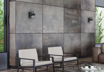 Exton One-Light Indoor Wall Fixture, Distressed Aluminum and Gun Metal Finish