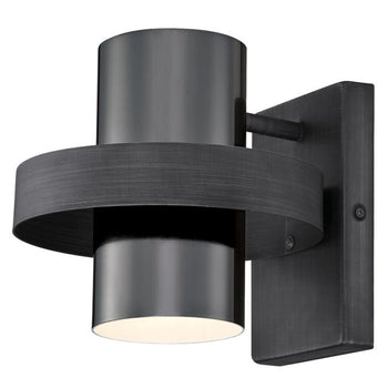 Exton One-Light Indoor Wall Fixture, Distressed Aluminum and Gun Metal Finish