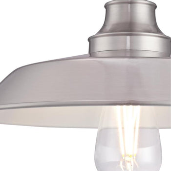 Iron Hill 12-Inch One-Light Indoor Semi-Flush Mount Ceiling Fixture, Brushed Nickel Finish