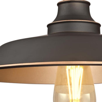 Iron Hill 12-Inch One-Light Indoor Semi-Flush Mount Ceiling Fixture, Oil Rubbed Bronze Finish with Highlights