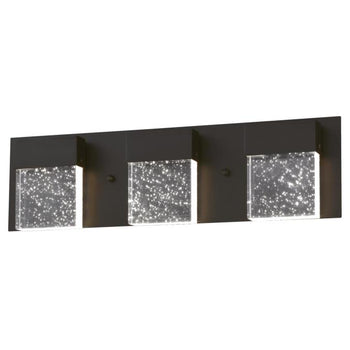 Cava II Three-Light 21-Watt LED Indoor Wall Fixture, Matte Black Finish